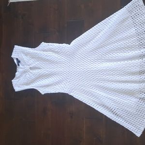 White Sharagano Sleeveless Dress